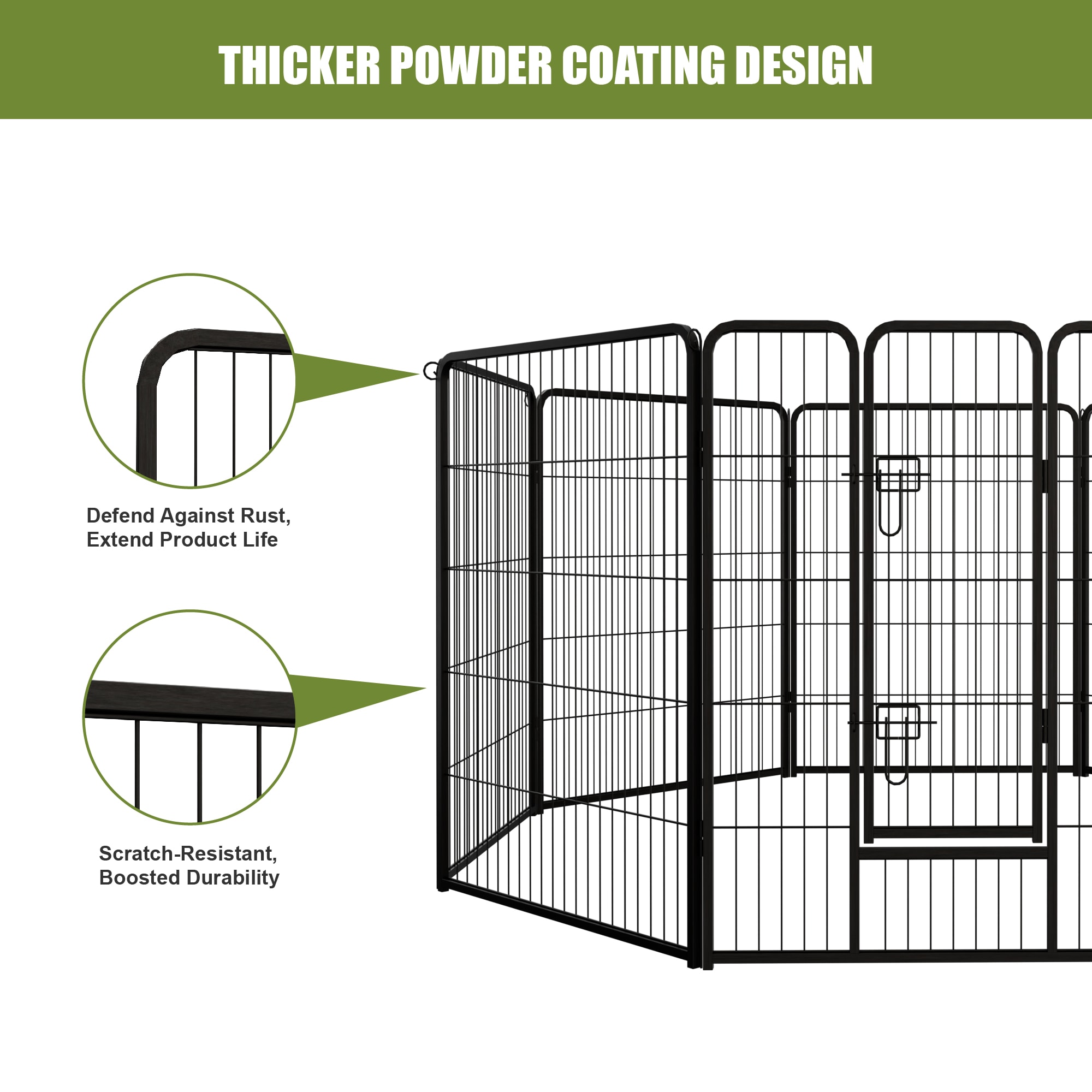 Dog Playpen For Large Medium And Small Dogs Foldable Pet Exercise Pen_voghion.com